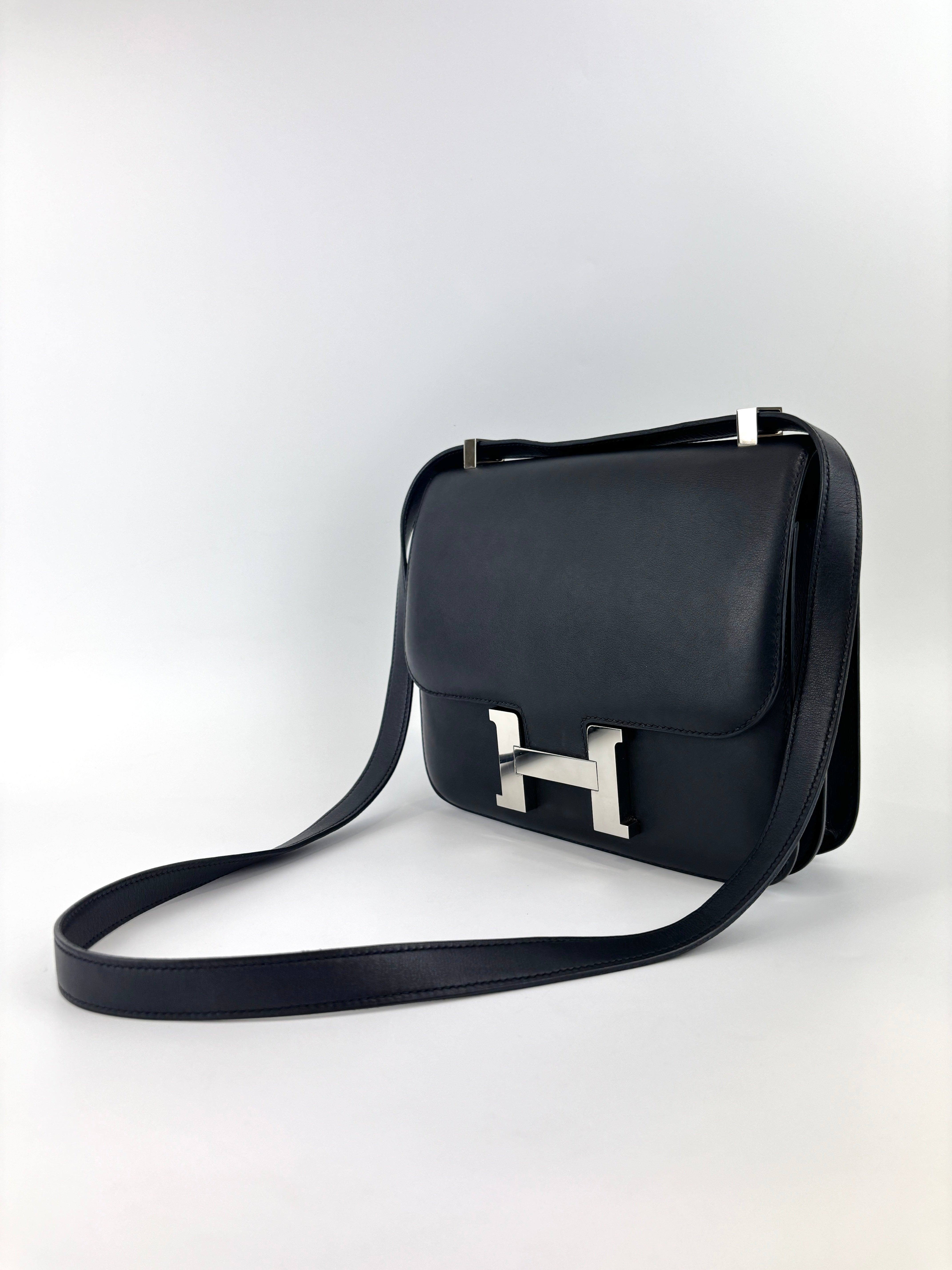 Hermès Constance 24 Black Swift Leather Palladium Hardware | Glampot
