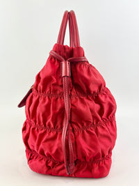 Tessuto Gaufre Nylon Tote in Red