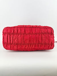 Tessuto Gaufre Nylon Tote in Red