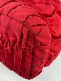 Tessuto Gaufre Nylon Tote in Red
