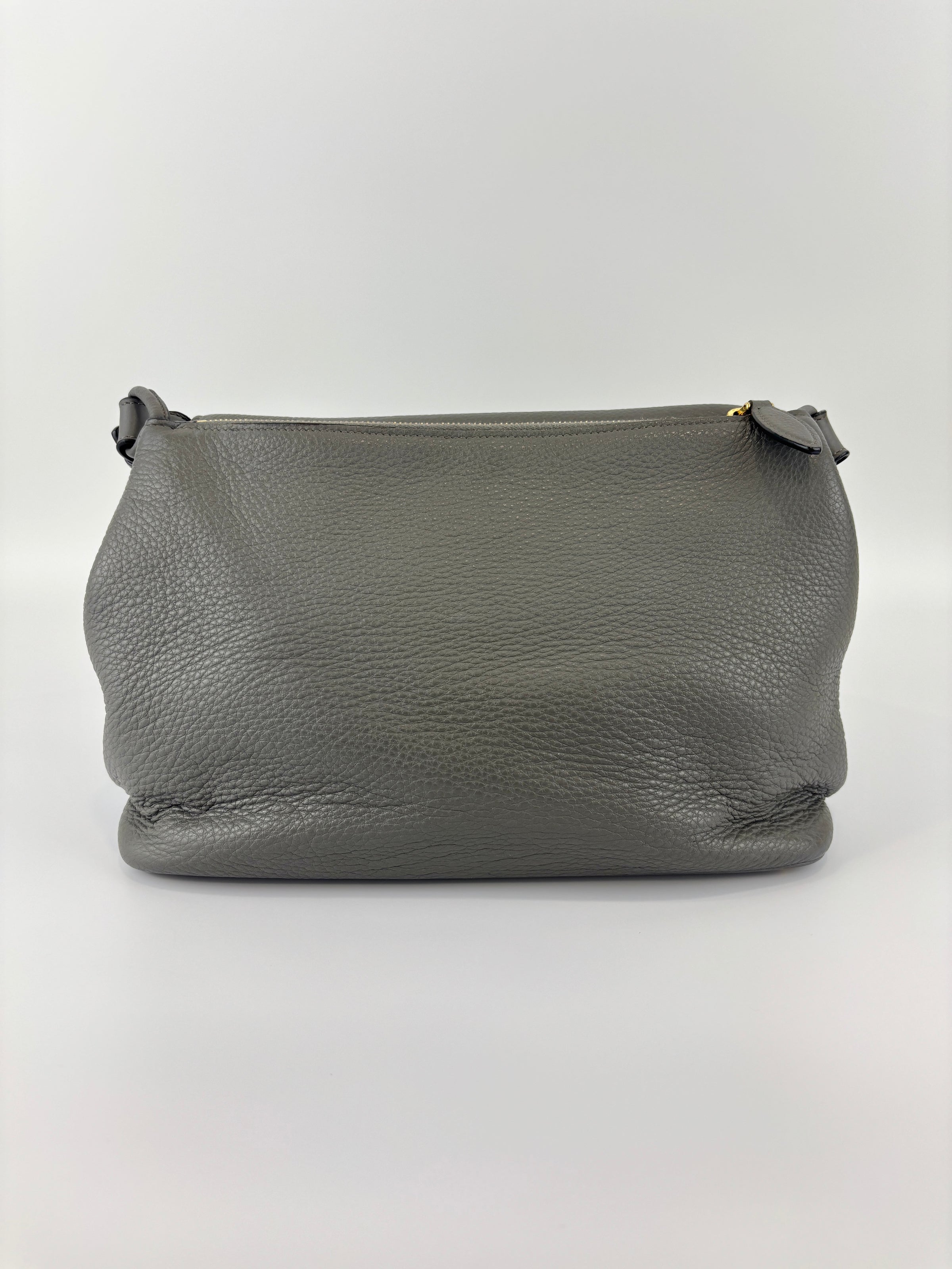 1BD052 Vitello Daino Leather Shoulder Bag Marmo Grey