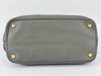 1BD052 Vitello Daino Leather Shoulder Bag Marmo Grey