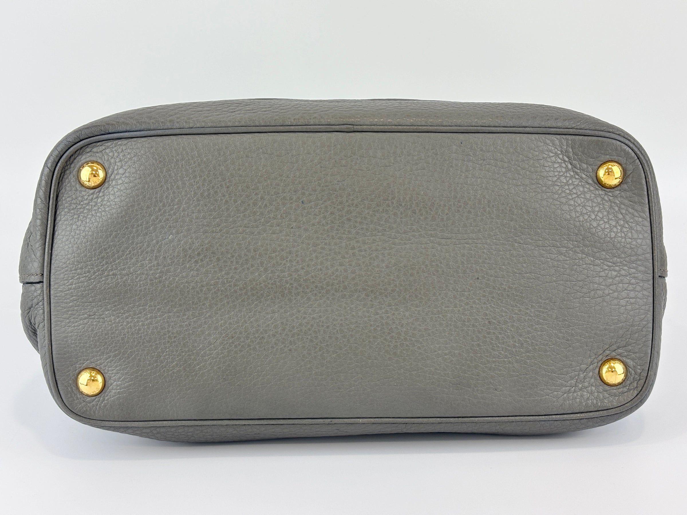 1BD052 Vitello Daino Leather Shoulder Bag Marmo Grey