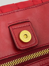 Tessuto Gaufre Nylon Tote in Red