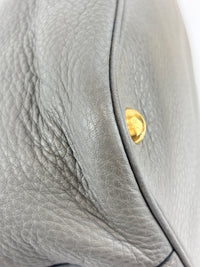 1BD052 Vitello Daino Leather Shoulder Bag Marmo Grey