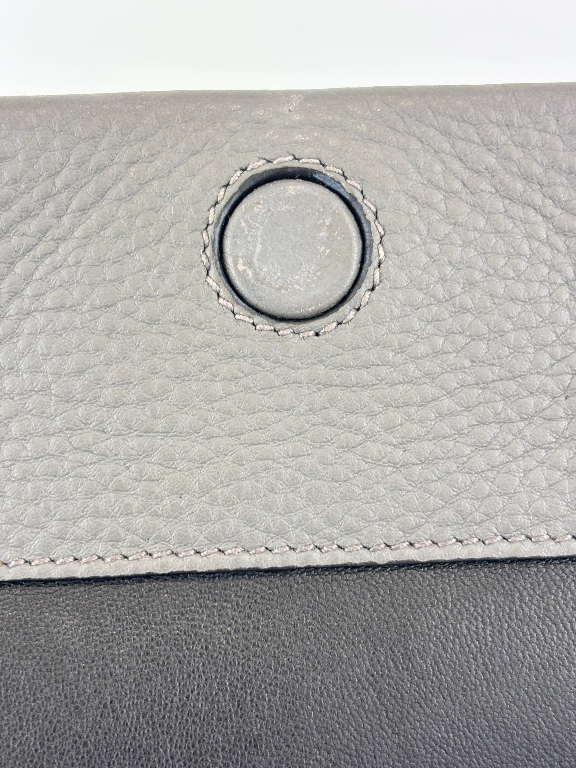 1BD052 Vitello Daino Leather Shoulder Bag Marmo Grey