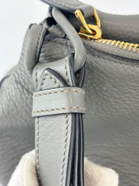 1BD052 Vitello Daino Leather Shoulder Bag Marmo Grey