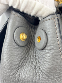 1BD052 Vitello Daino Leather Shoulder Bag Marmo Grey