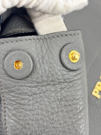 1BD052 Vitello Daino Leather Shoulder Bag Marmo Grey