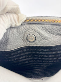 1BD052 Vitello Daino Leather Shoulder Bag Marmo Grey