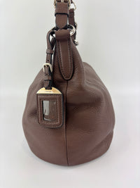 BR5096 Vitello Phenix Leather Hobo Bag Bruciato Brown
