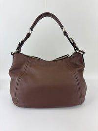 BR5096 Vitello Phenix Leather Hobo Bag Bruciato Brown