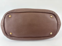 BR5096 Vitello Phenix Leather Hobo Bag Bruciato Brown