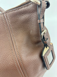 BR5096 Vitello Phenix Leather Hobo Bag Bruciato Brown