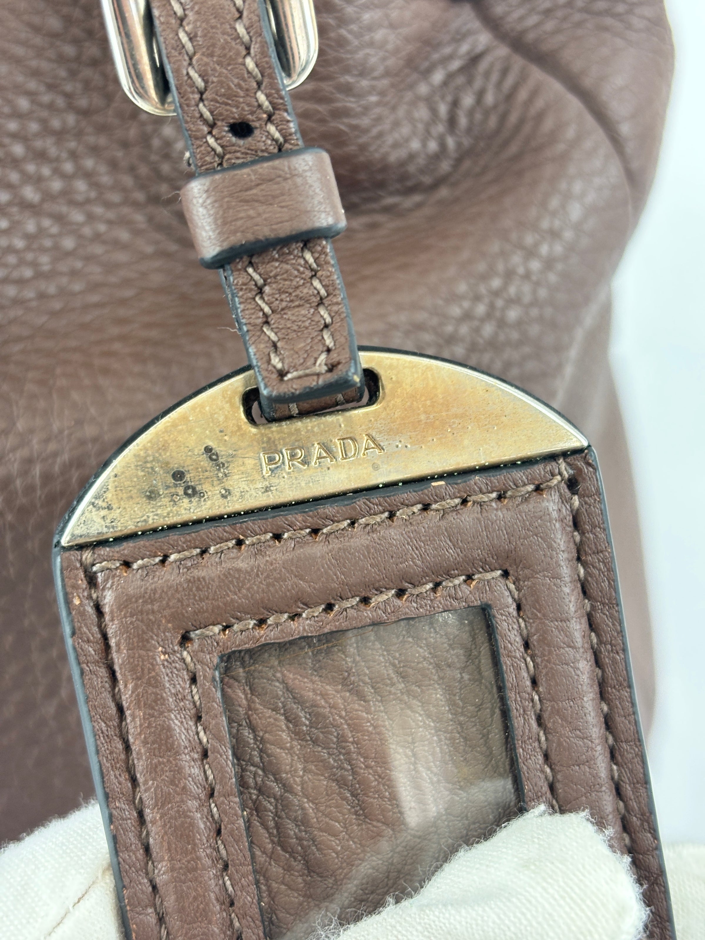 BR5096 Vitello Phenix Leather Hobo Bag Bruciato Brown