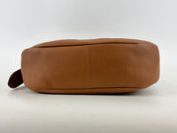 5BC177 Logo-Plaque Sacca in Pelle Fine Calf Leather Hobo Bag Cognac
