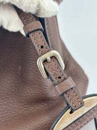BR5096 Vitello Phenix Leather Hobo Bag Bruciato Brown