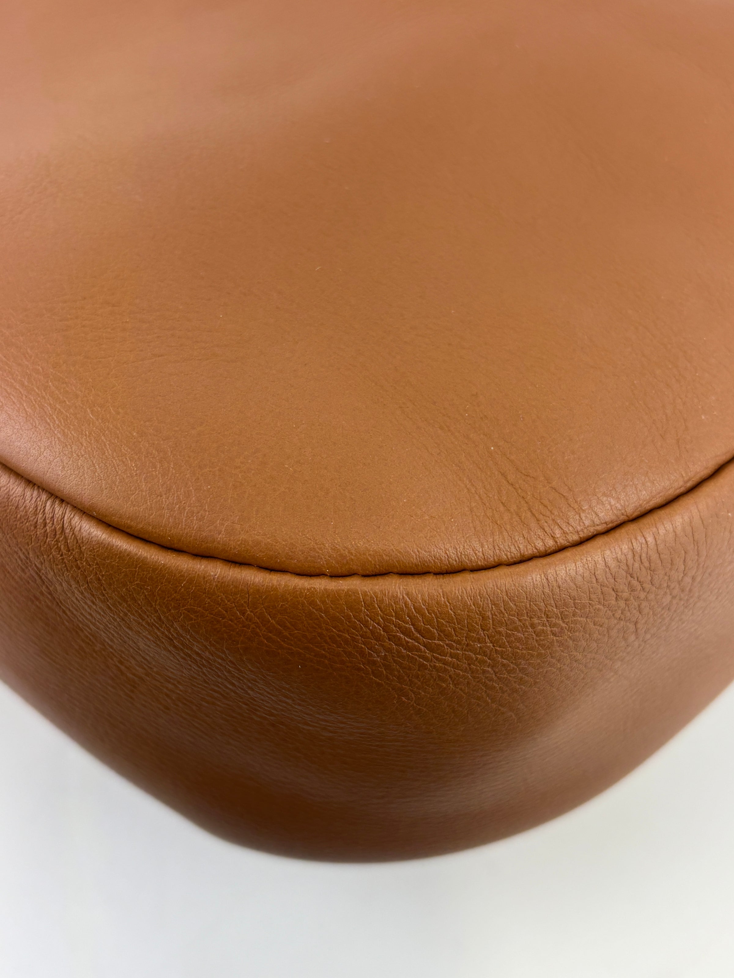 5BC177 Logo-Plaque Sacca in Pelle Fine Calf Leather Hobo Bag Cognac