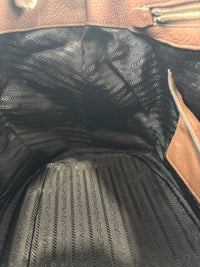 BR5096 Vitello Phenix Leather Hobo Bag Bruciato Brown