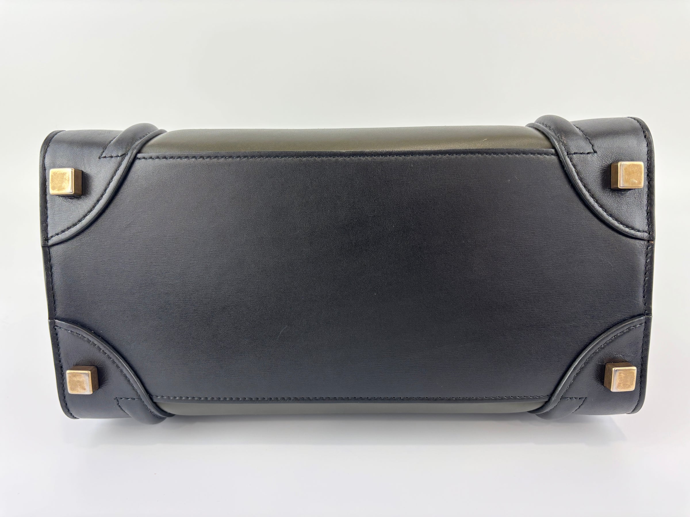 Micro Luggage Smooth Calfskin Tricolor Black / Caramel / Khaki