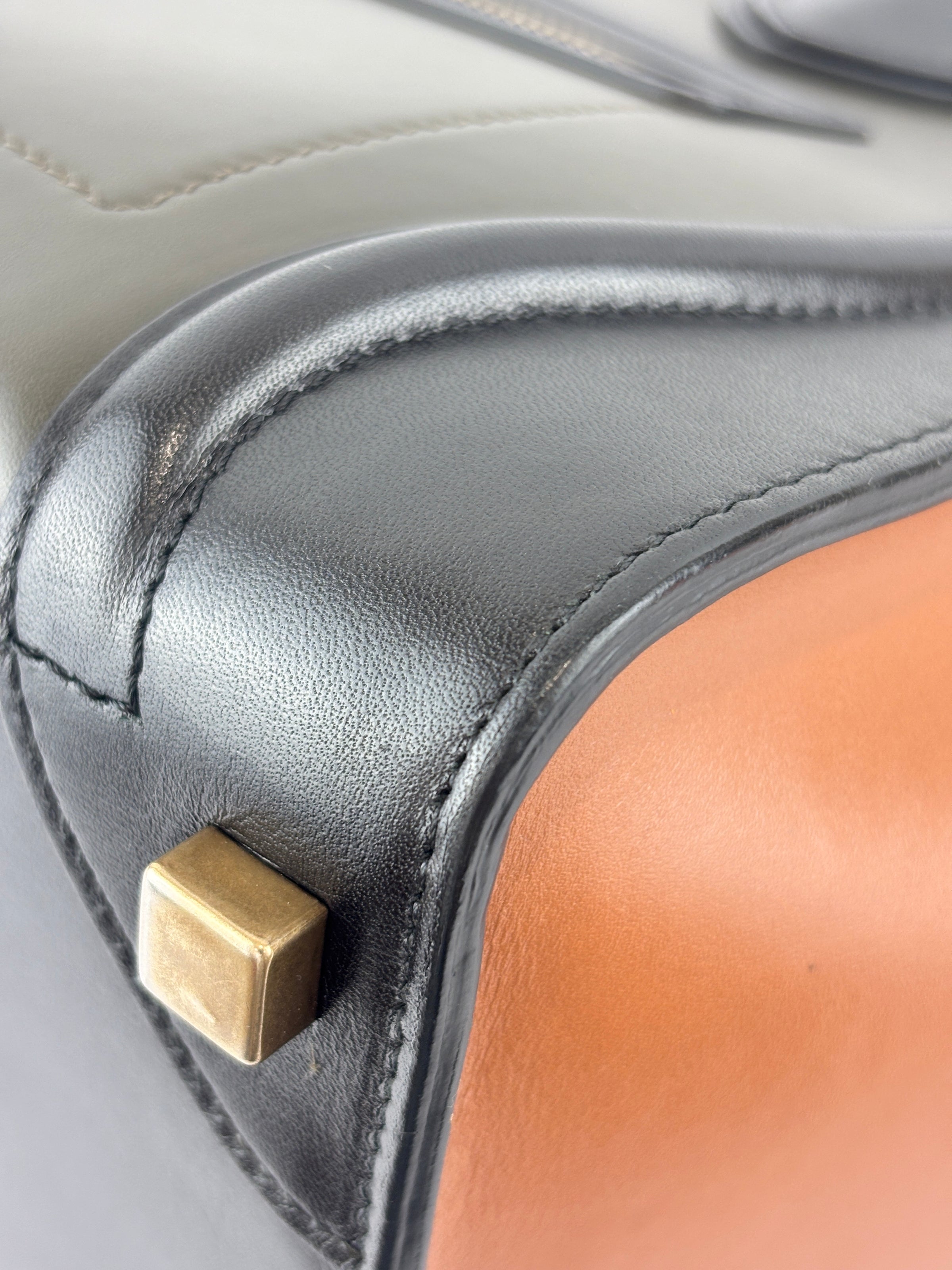 Micro Luggage Smooth Calfskin Tricolor Black / Caramel / Khaki