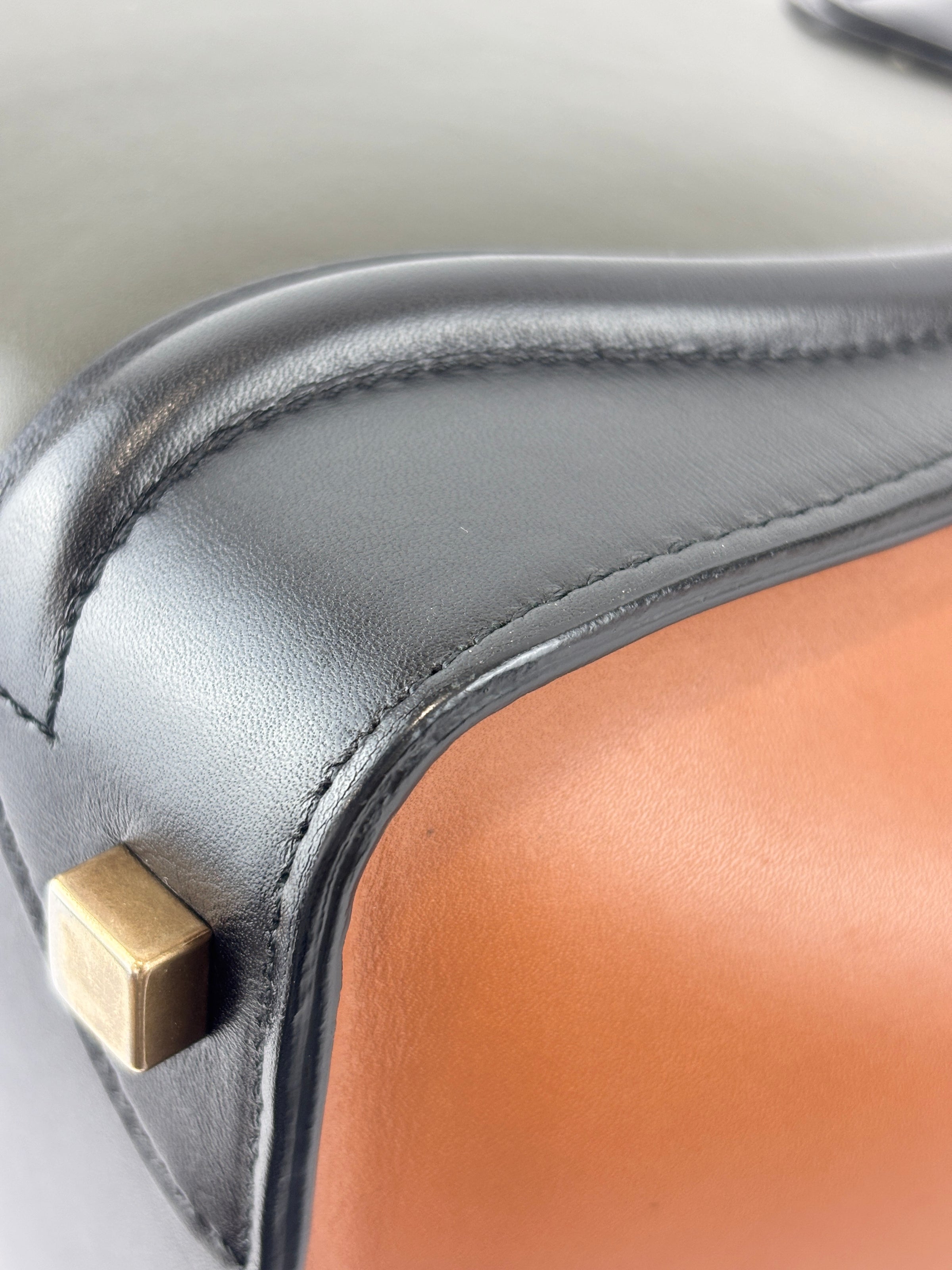 Micro Luggage Smooth Calfskin Tricolor Black / Caramel / Khaki