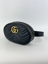 Black GG Marmont Matelasse Leather Large Belt Bag Size 75cm / 30”