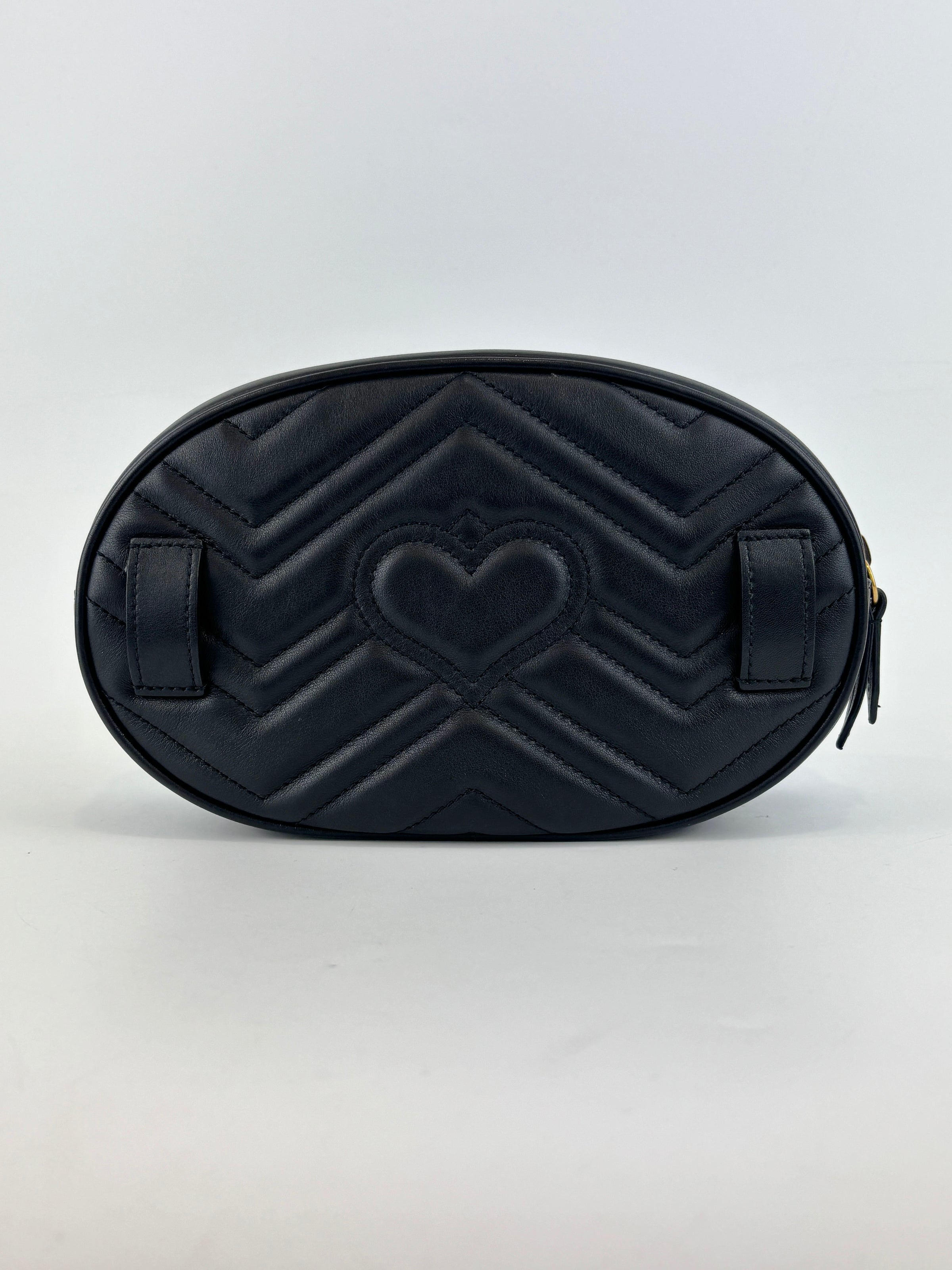 Black GG Marmont Matelasse Leather Large Belt Bag Size 75cm / 30”