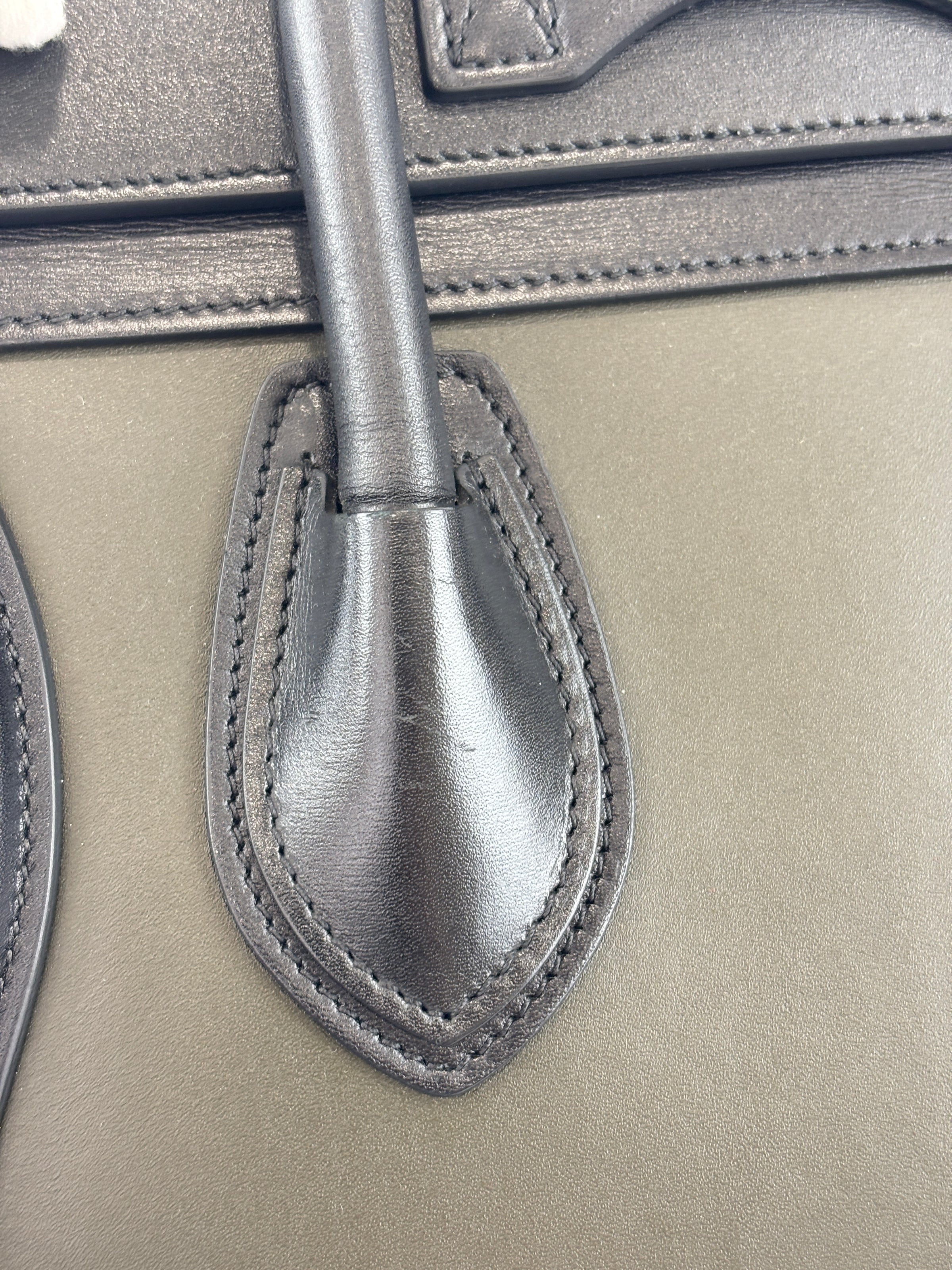 Micro Luggage Smooth Calfskin Tricolor Black / Caramel / Khaki