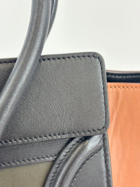 Micro Luggage Smooth Calfskin Tricolor Black / Caramel / Khaki