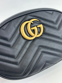 Black GG Marmont Matelasse Leather Large Belt Bag Size 75cm / 30”