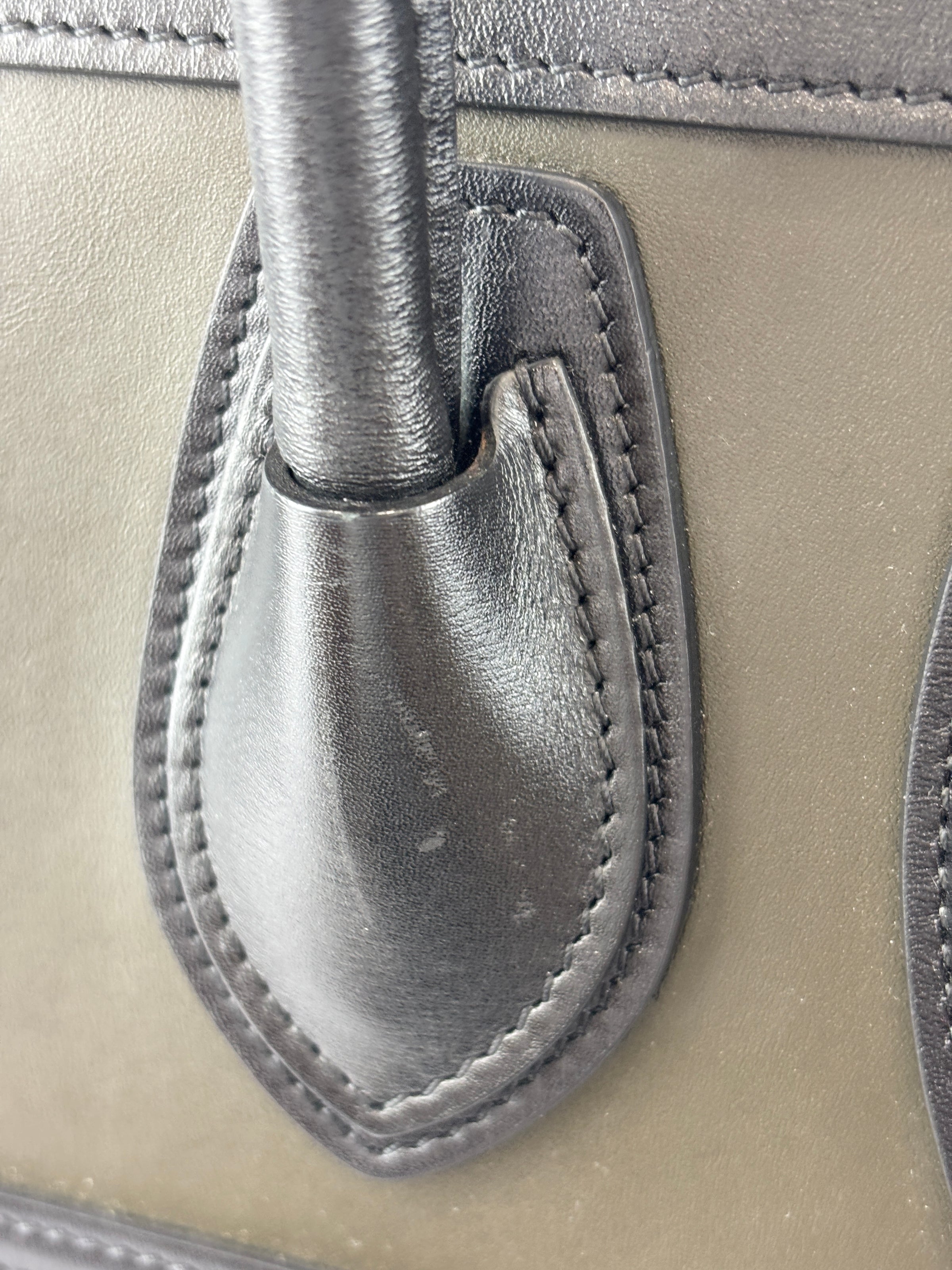 Micro Luggage Smooth Calfskin Tricolor Black / Caramel / Khaki