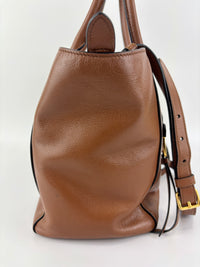 1BG227 Glace Calf Leather Tote Cognac