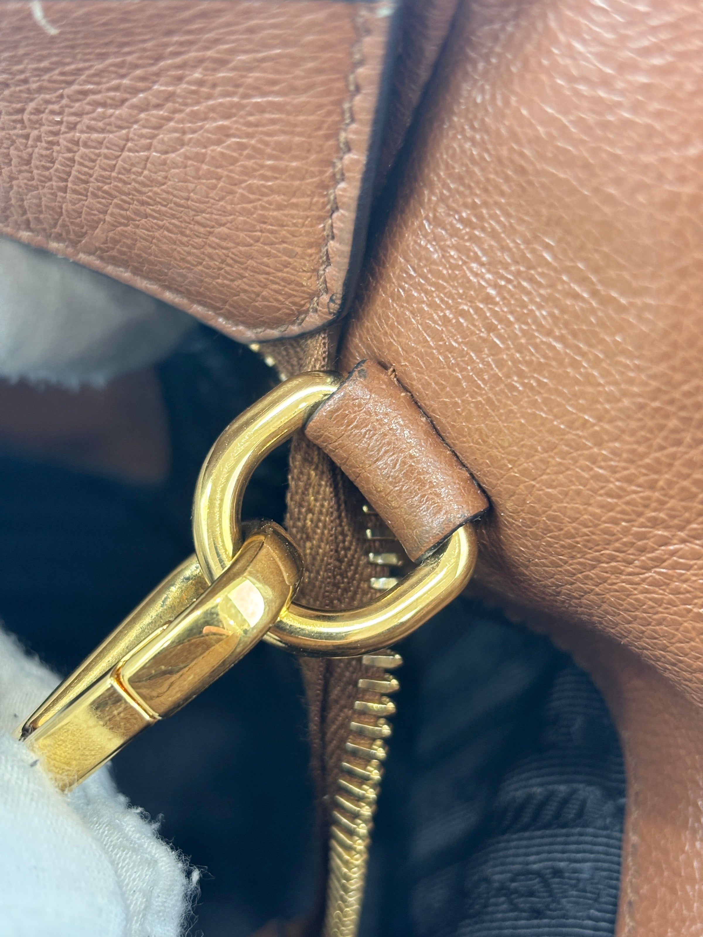 1BG227 Glace Calf Leather Tote Cognac