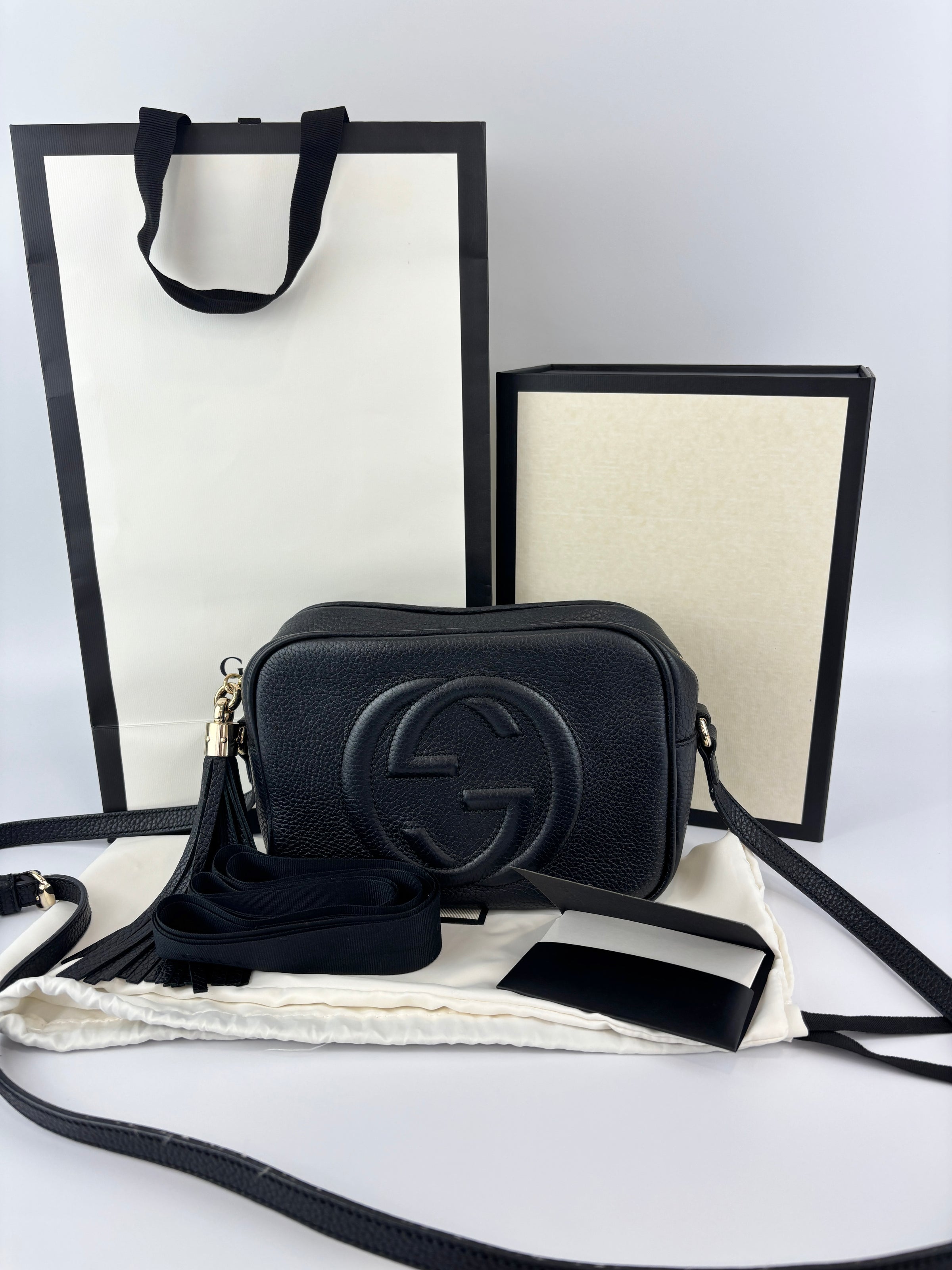 Soho Disco Crossbody Bag Black Pebbled Leather