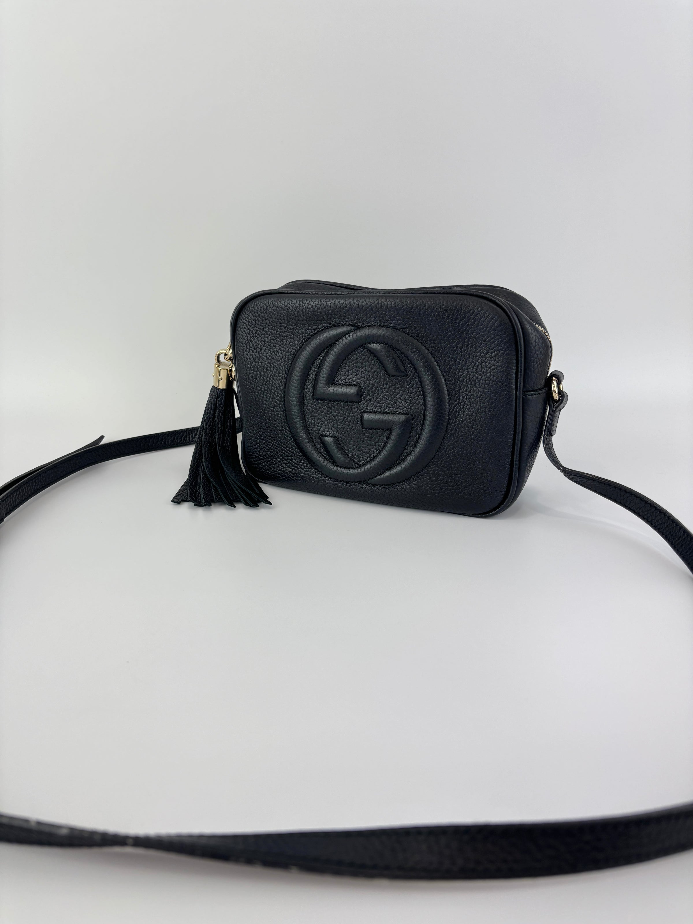 Soho Disco Crossbody Bag Black Pebbled Leather
