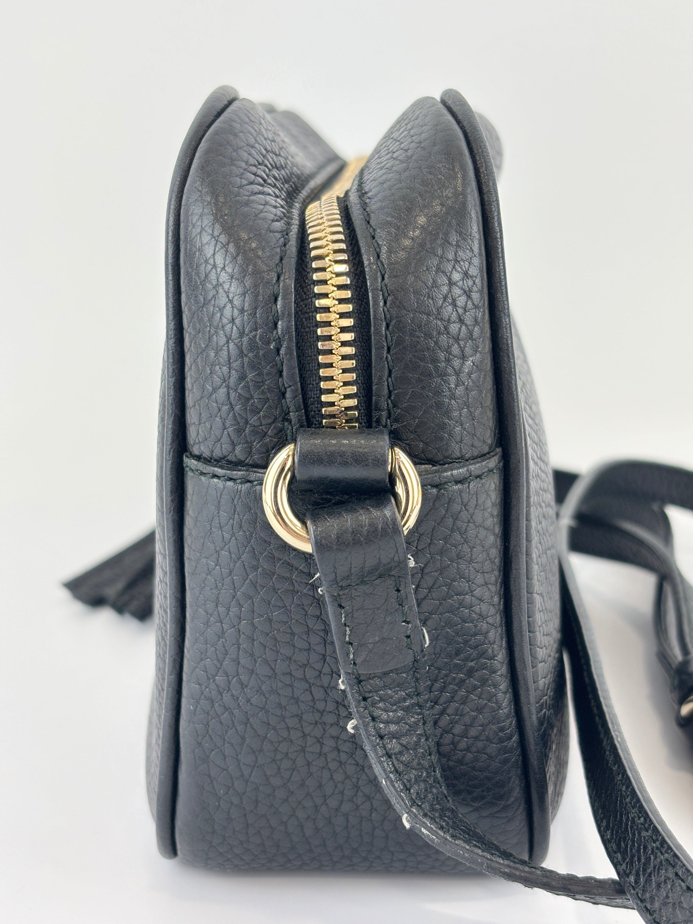 Soho Disco Crossbody Bag Black Pebbled Leather