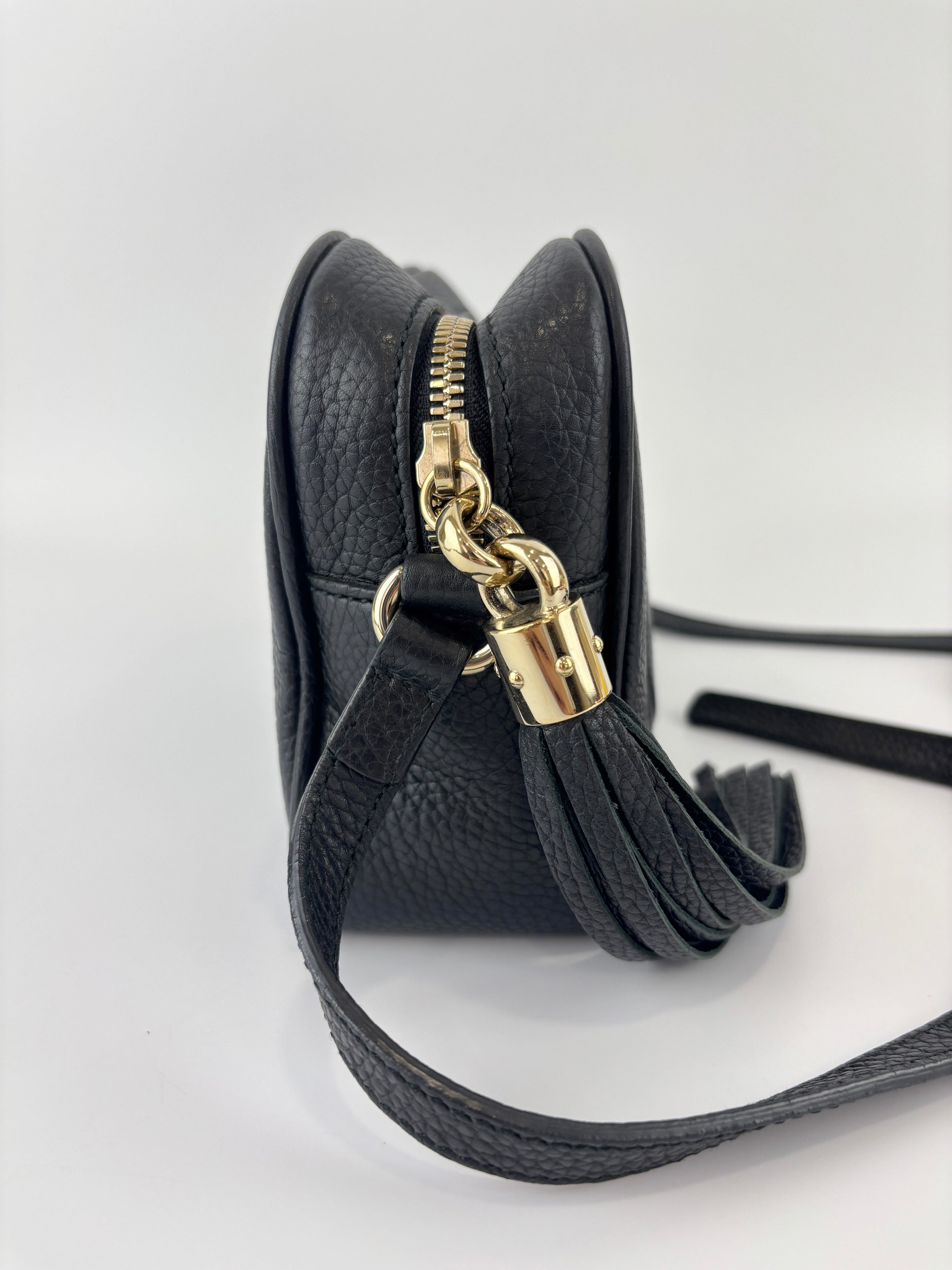 Soho Disco Crossbody Bag Black Pebbled Leather