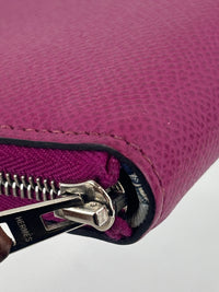 Silk'In Compact Wallet In Epsom And Barenia Calfskin Rose Pourpre-Fauve-Bleu Lin PHW