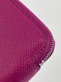 Silk'In Compact Wallet In Epsom And Barenia Calfskin Rose Pourpre-Fauve-Bleu Lin PHW