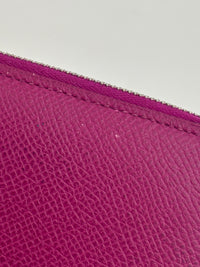 Silk'In Compact Wallet In Epsom And Barenia Calfskin Rose Pourpre-Fauve-Bleu Lin PHW