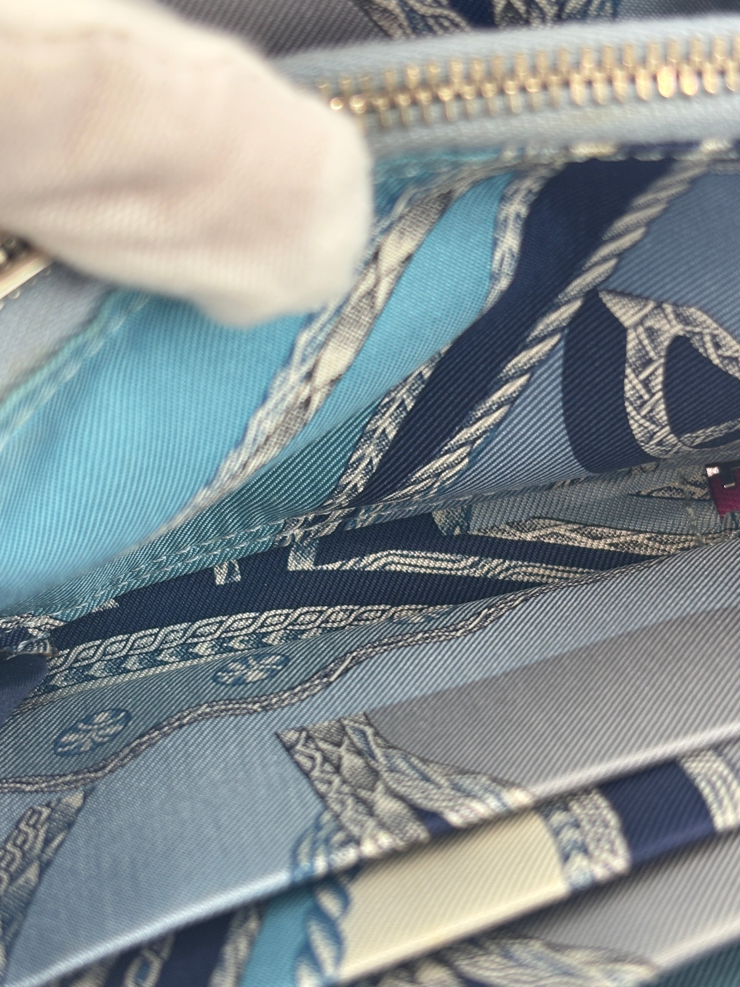 Silk'In Compact Wallet In Epsom And Barenia Calfskin Rose Pourpre-Fauve-Bleu Lin PHW