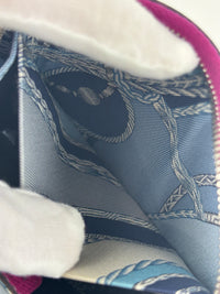 Silk'In Compact Wallet In Epsom And Barenia Calfskin Rose Pourpre-Fauve-Bleu Lin PHW