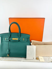 Birkin 35 Malachite Green Togo GHW