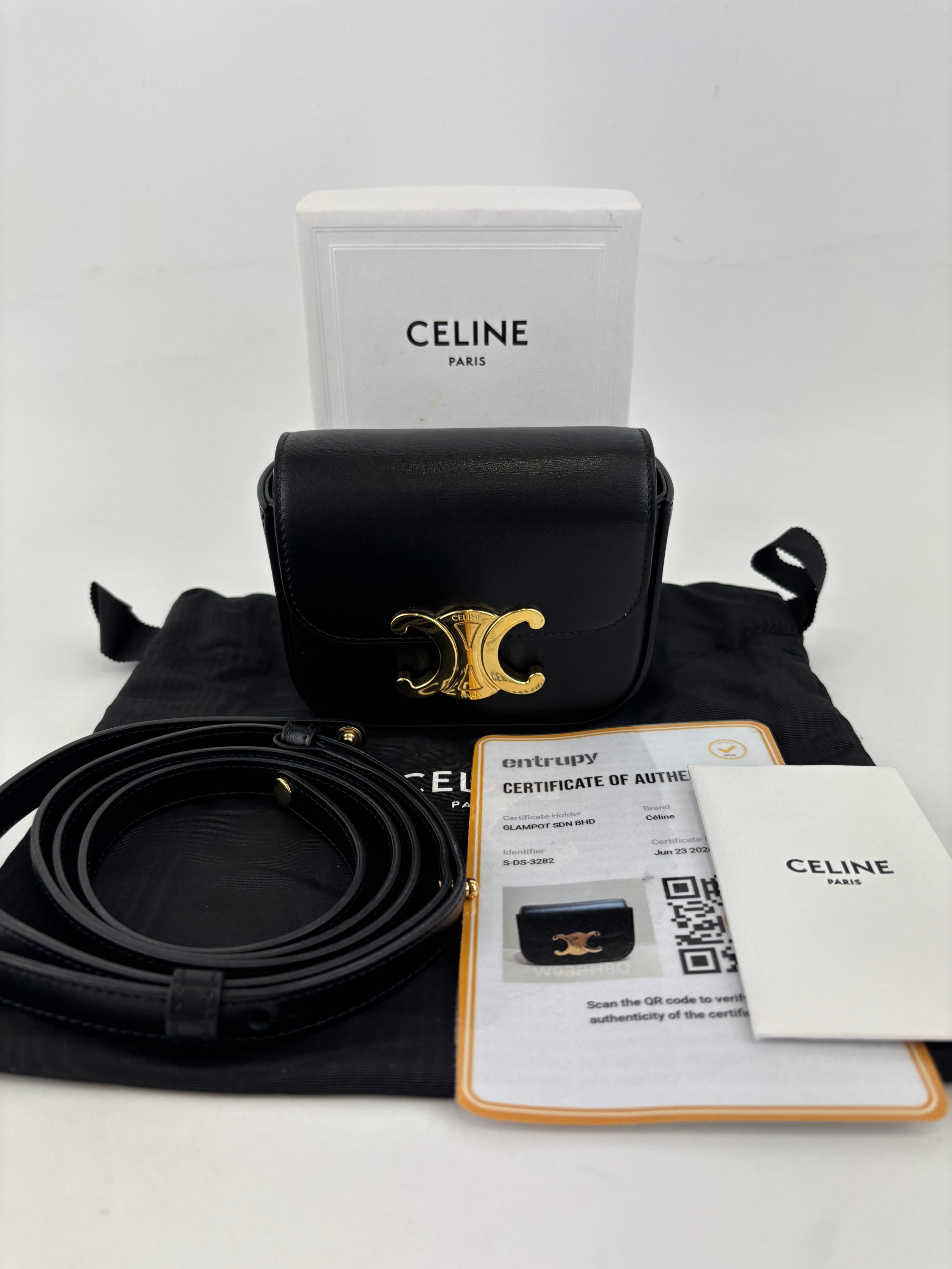 Mini Claude in Shiny Calfskin Black Bag