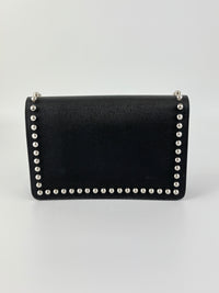 8M0346 Karlito Wallet On Chain Black Saffiano Studded Leather