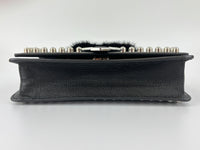 8M0346 Karlito Wallet On Chain Black Saffiano Studded Leather