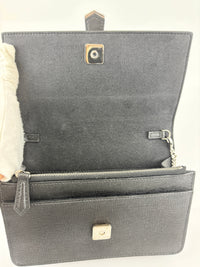 8M0346 Karlito Wallet On Chain Black Saffiano Studded Leather