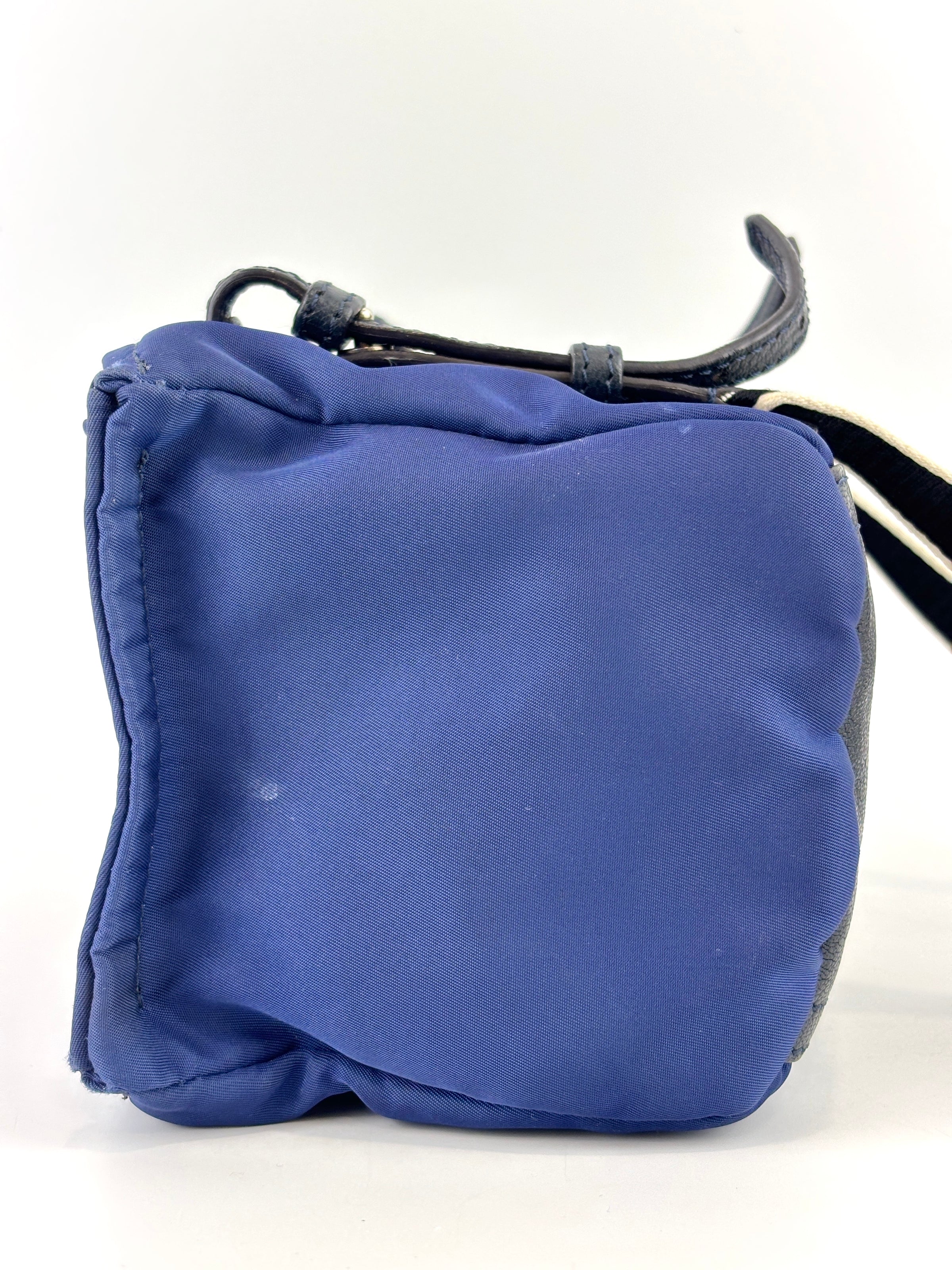 Blue Mini Nylon Pandora Crossbody Bag EF G 0148