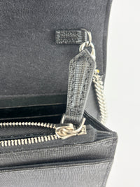 8M0346 Karlito Wallet On Chain Black Saffiano Studded Leather